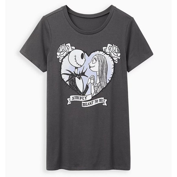torrid Tops - Torrid CLASSIC FIT CREW TEE - NIGHTMARE BEFORE CHRISTMAS VINTAGE BLACK S…